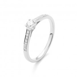 Harmony 18 K Weissgold Diamant Classic Solitär Ring R1102003NWA14