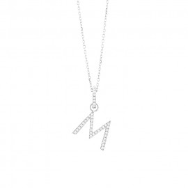 Harmony 18k Weissgold Diamant Buchstabe (M) Damen Halskette PW140M01NWA42