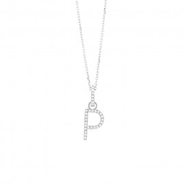 Harmony 18k Weissgold Diamant Buchstaben (P) Damen Halskette PW140P01NWA42
