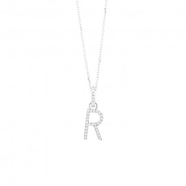 Harmony 18k Weissgold Diamant Buchstaben (R) Damen Halskette PW140R01NWA42