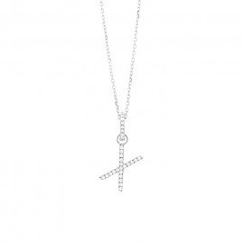 Harmony 18k Weissgold Diamant Buchstaben (X) Damen Halskette PW140X01NWA42