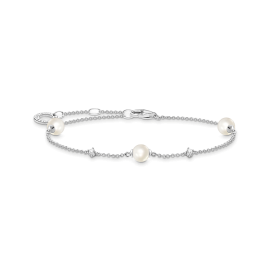 Thomas Sabo Armband Perlen mit weissen Steinen Silber A2038-167-14