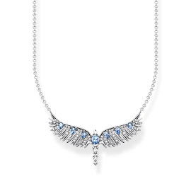 Thomas Sabo Kette Phönix-Flügel mit blauen Steinen Silber KE2169-644-1
