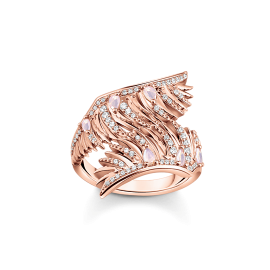 Thomas Sabo Ring Phönix-Flügel mit rosa Steinen Roségold TR2409-323-9