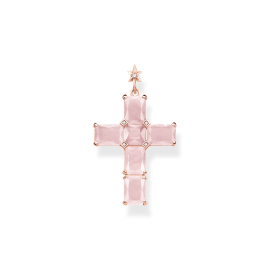 Thomas Sabo Anhänger Kreuz rosa Steine mit Stern PE890-417-9