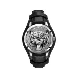 Thomas Sabo Herrenuhr Rebel Tiger 3D schwarz-Silber WA0367-203-201